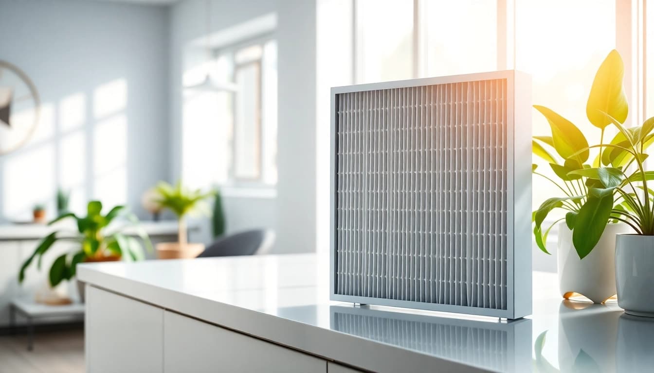 HEPA filter system enhancing air quality in a modern home setting.