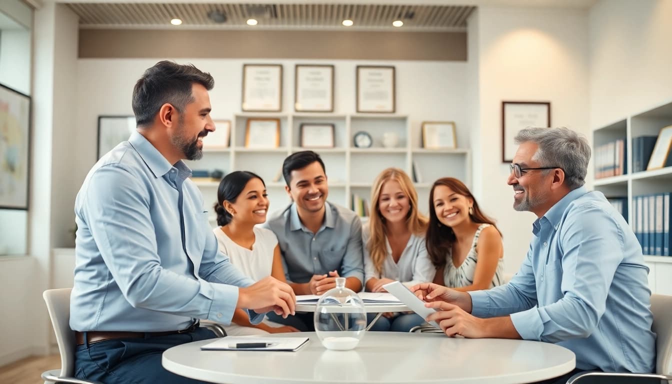 Consultation at https://www.buckheadfamilylaw.com, lawyer guiding a family in a professional environment.