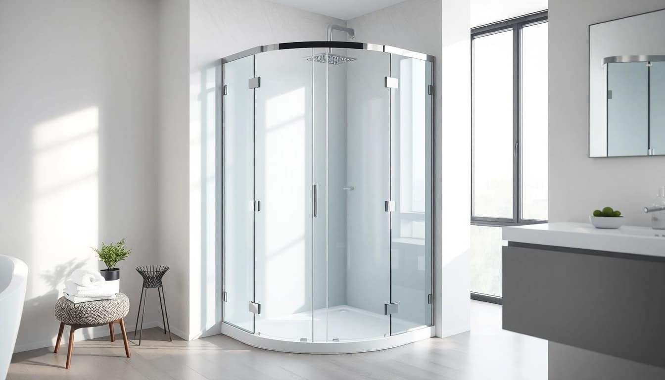 Installieren Sie eine moderne duschkabine 80x80 eckeinstieg in einem eleganten Badezimmer mit klaren Linien.