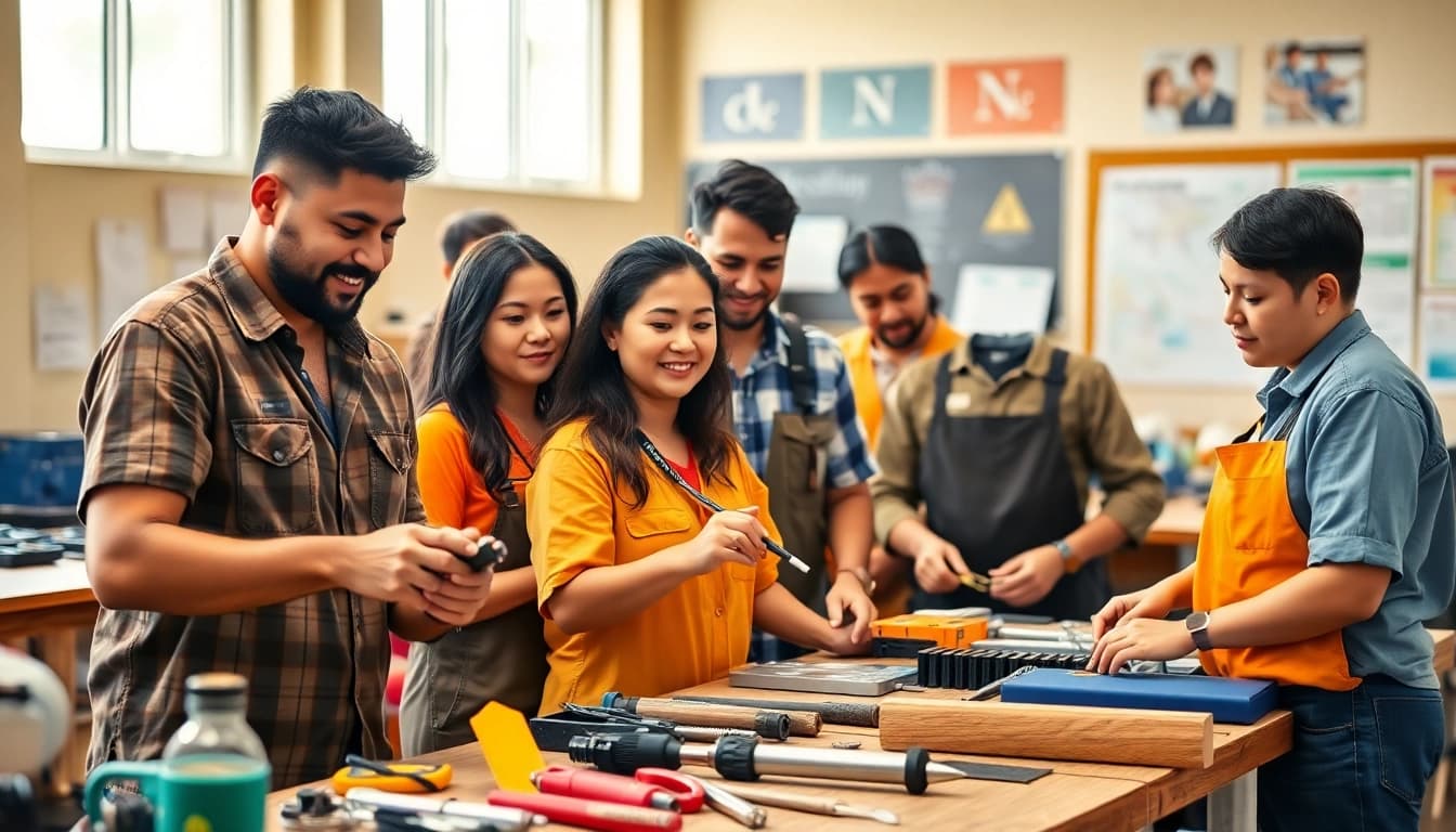 Students learning at trade schools in Hawaii, showcasing hands-on training methodologies.