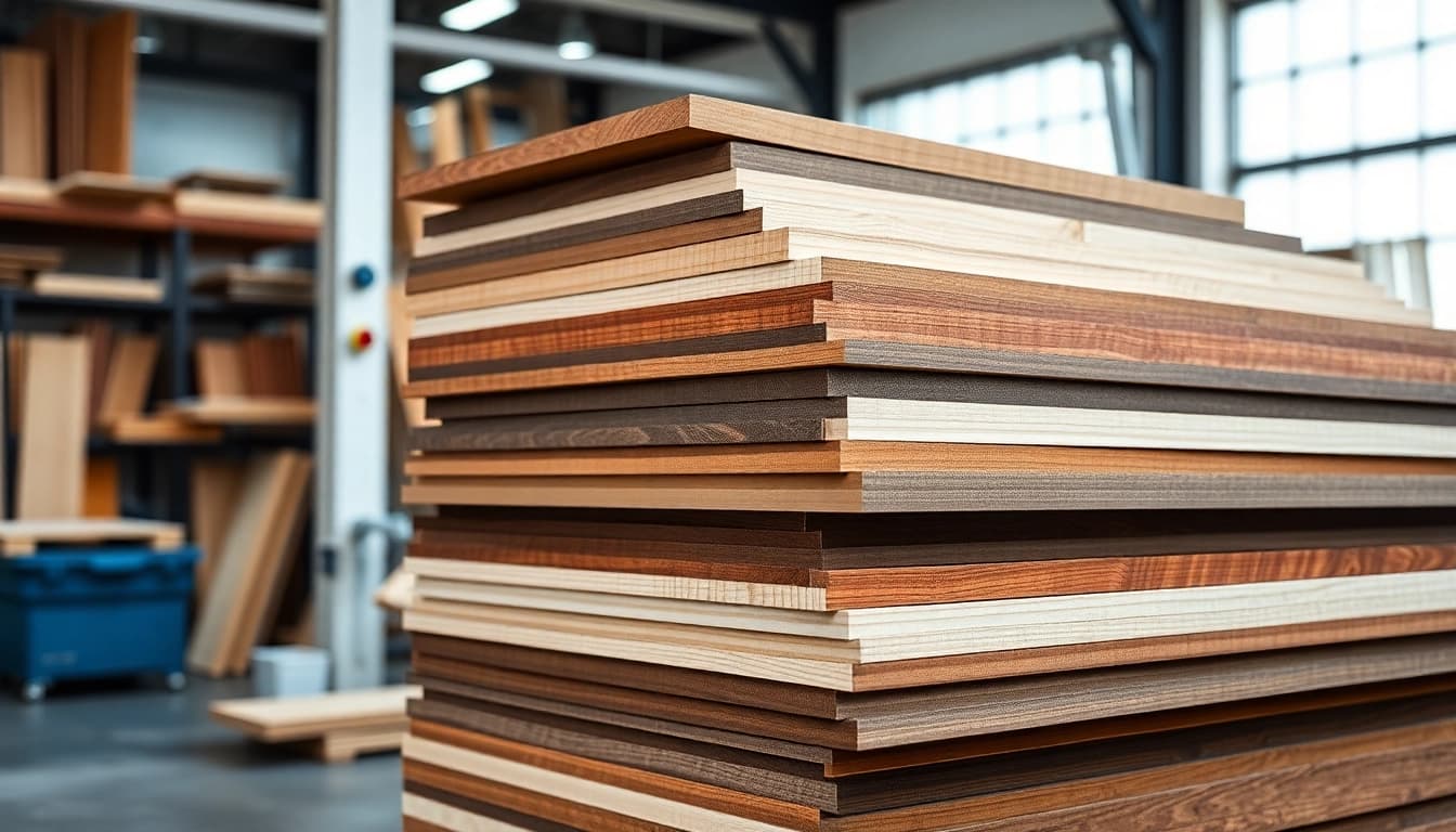 Explore beautifully crafted wood veneer sheets highlighting unique grain patterns and textures.
