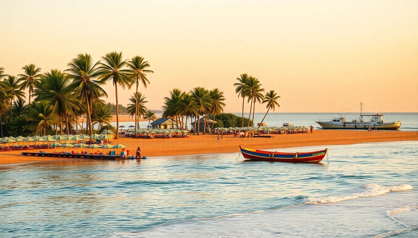 Relaxando na Praia de Paripueira, uma praia deslumbrante com águas claras e palmeiras.
