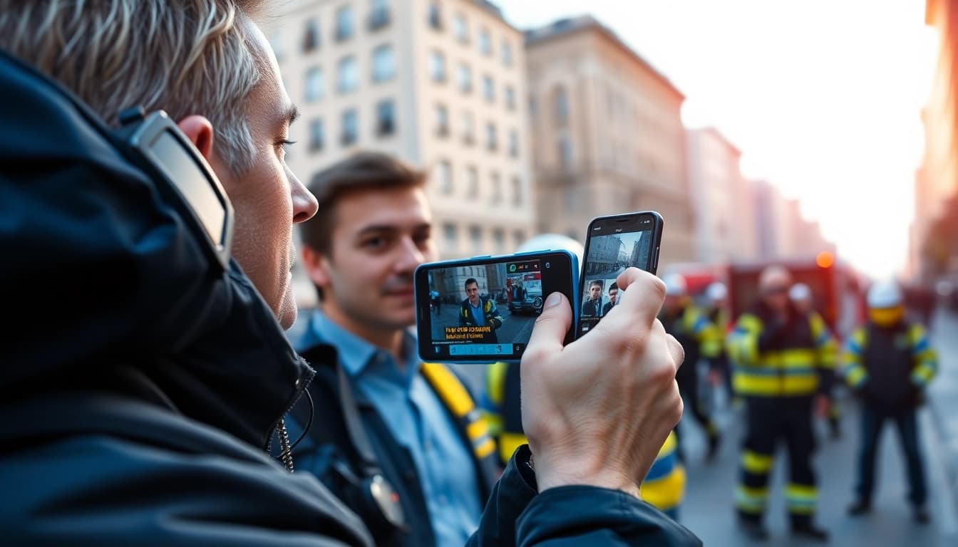 Зніміть новини з https://sumytoday.in.ua на фоні заселеного міста.