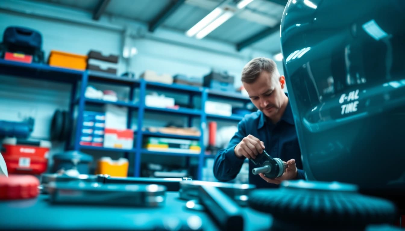 Engaging vehicle service contract provider showcasing a mechanic's expertise in auto shop.