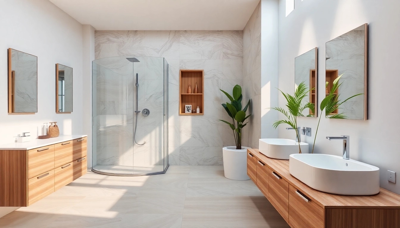 Gestalte dein Badezimmer mit sonni sanitär Produkten, einschließlich eleganter Duschkabinen und Waschbecken.