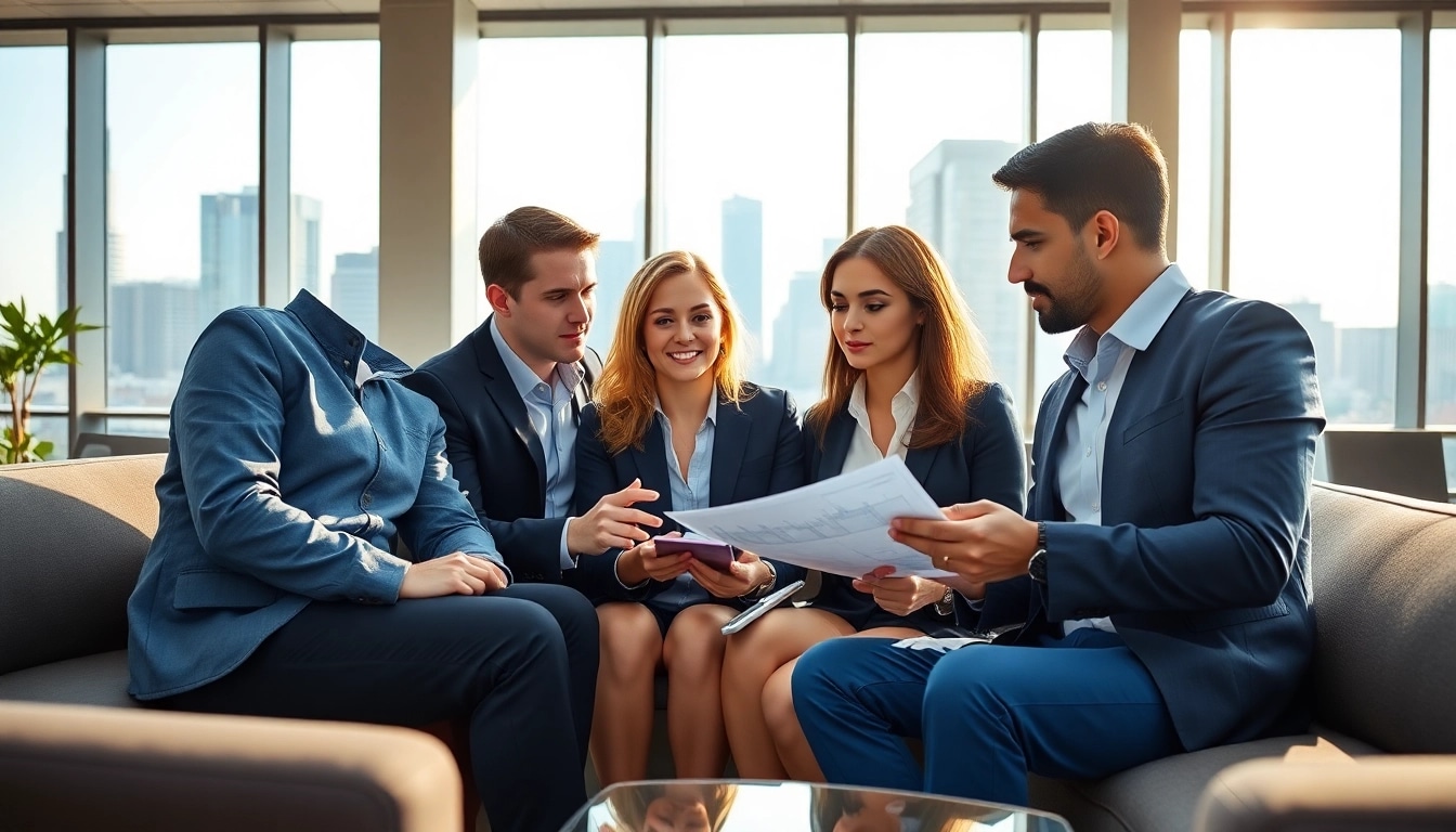 Diskussion über Finanzstrategien auf https://zukunftkapital.de in einem modernen Büro mit Stadtblick.