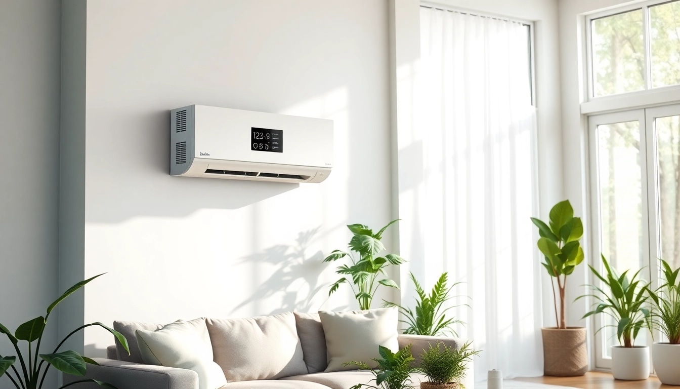 Install a Daikin mini split AC unit in your stylish living room for efficient cooling.
