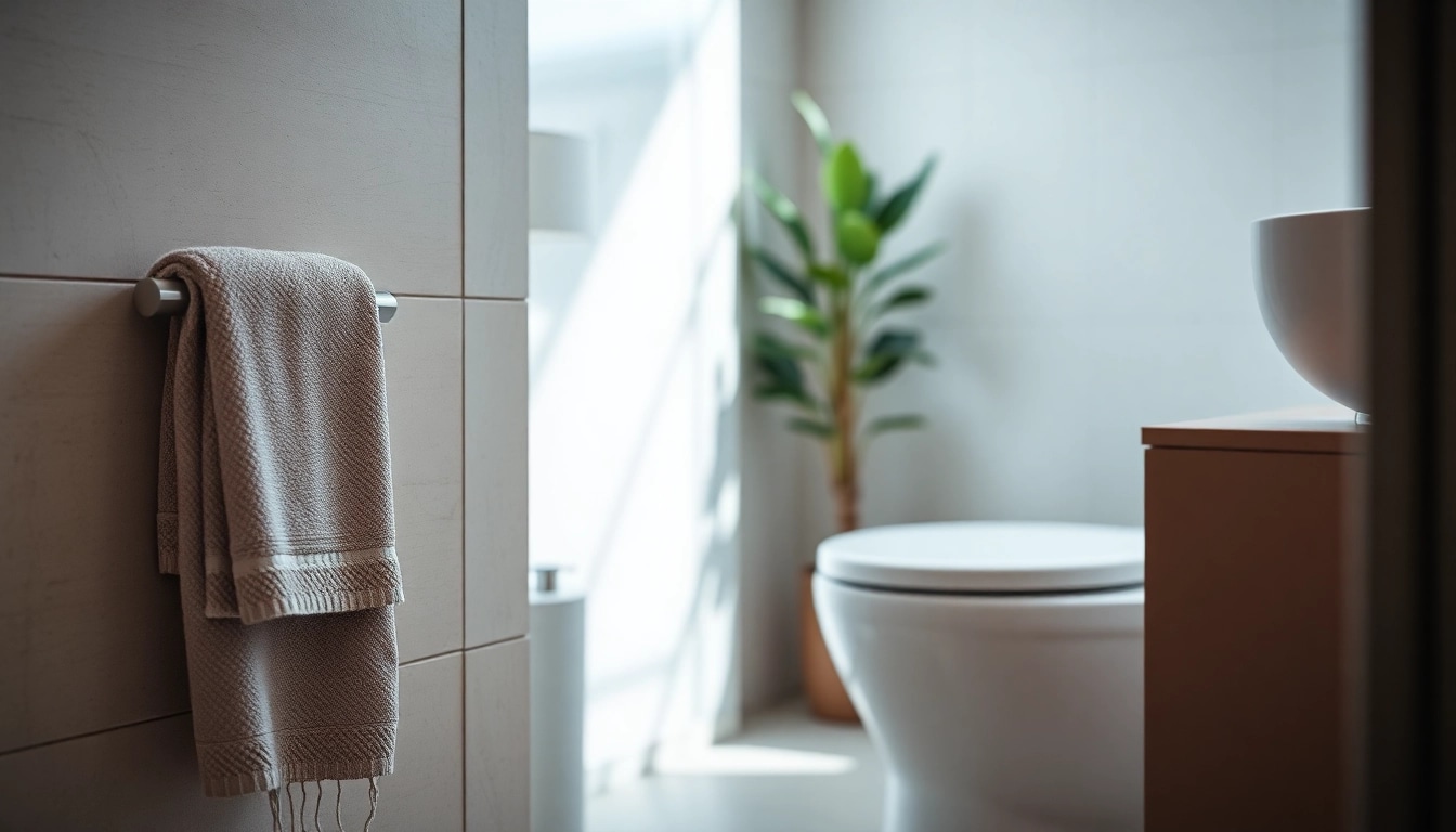 Scopri il copri wc moderno con dettagli eleganti in un contesto bagno sofisticato