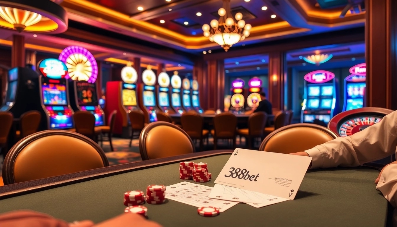 Experience the excitement of high-stakes poker at 388bet with vibrant gaming elements.