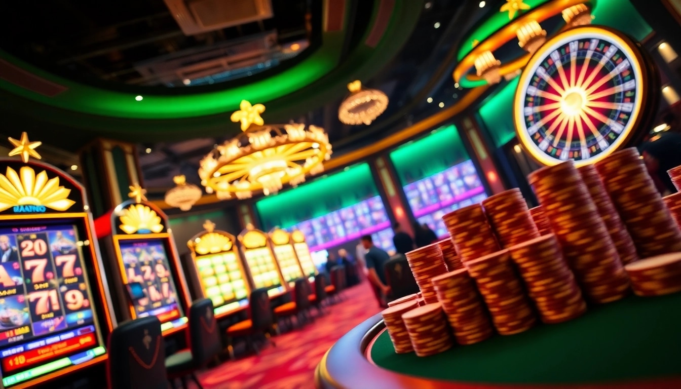 Players winning at slot machines in a luxurious casino environment, highlighting jamuslot gaming excitement.