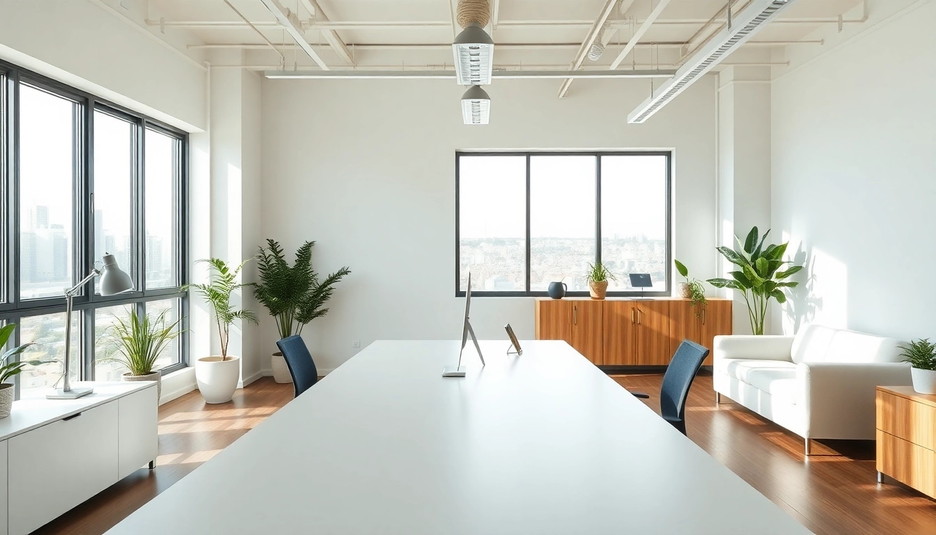 Showcase of innovative lighting solutions illuminating a modern workspace design.