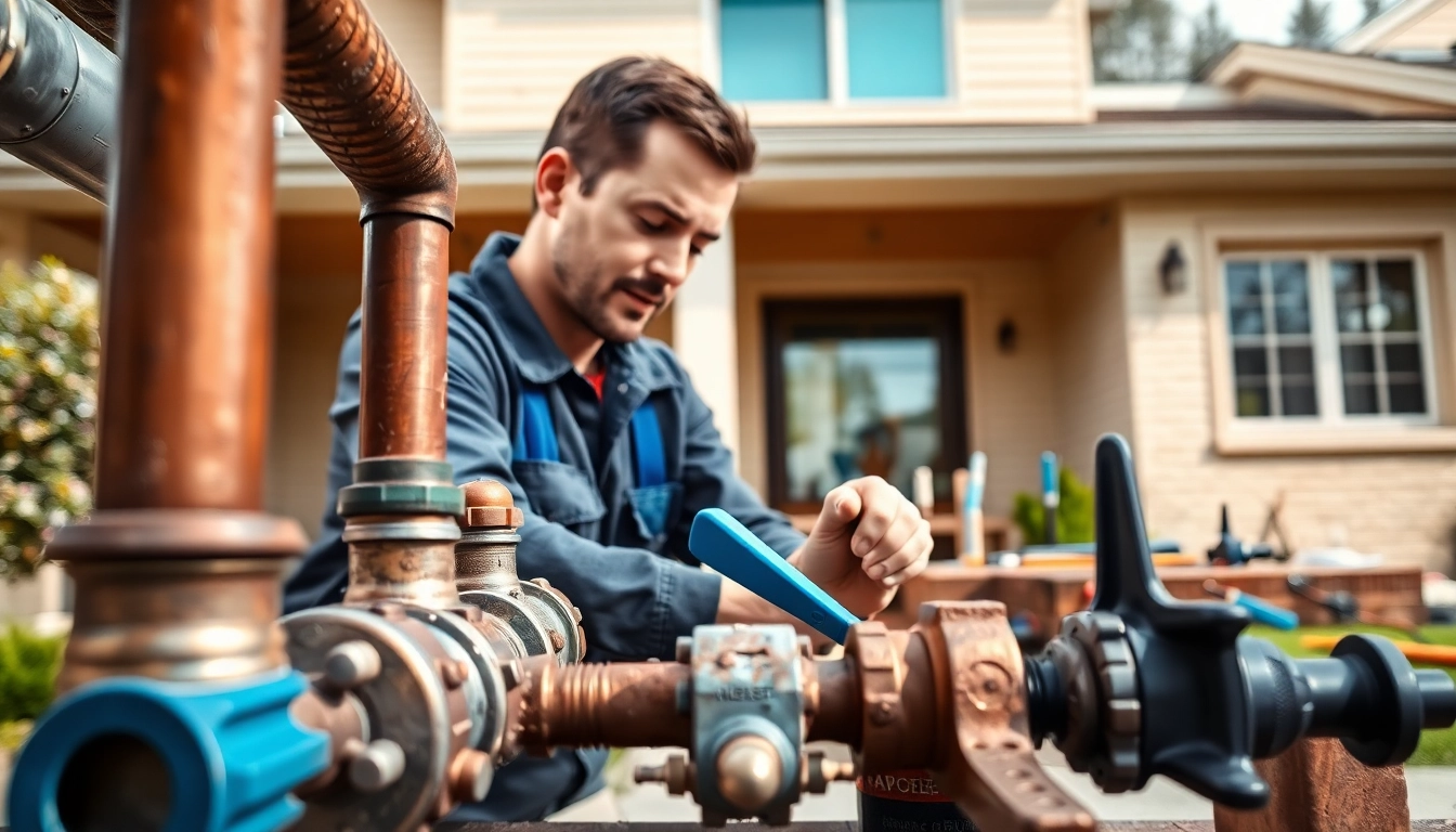Sewer repair Durham technician fixing pipes with professional tools in residential setting.