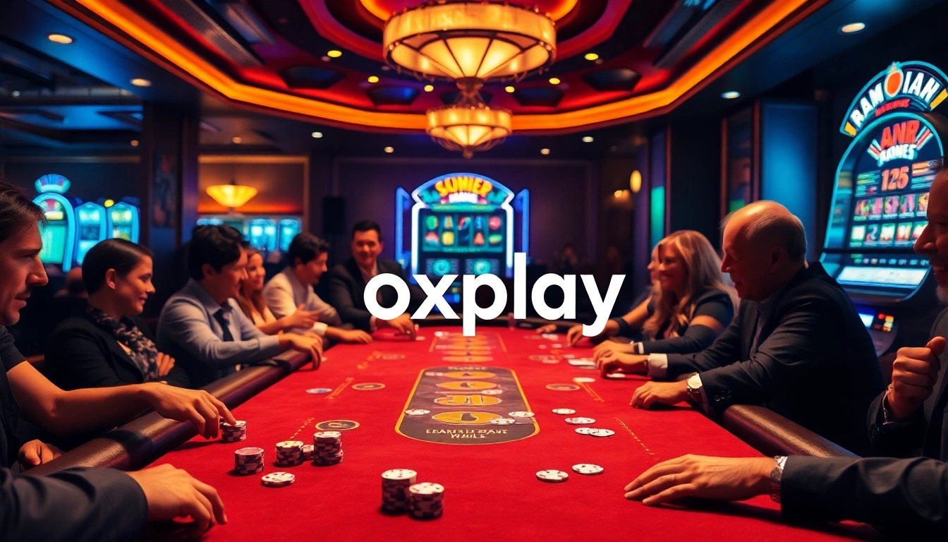Experience thrilling gameplay at oxplay's high-stakes casino table with poker chips and dice.