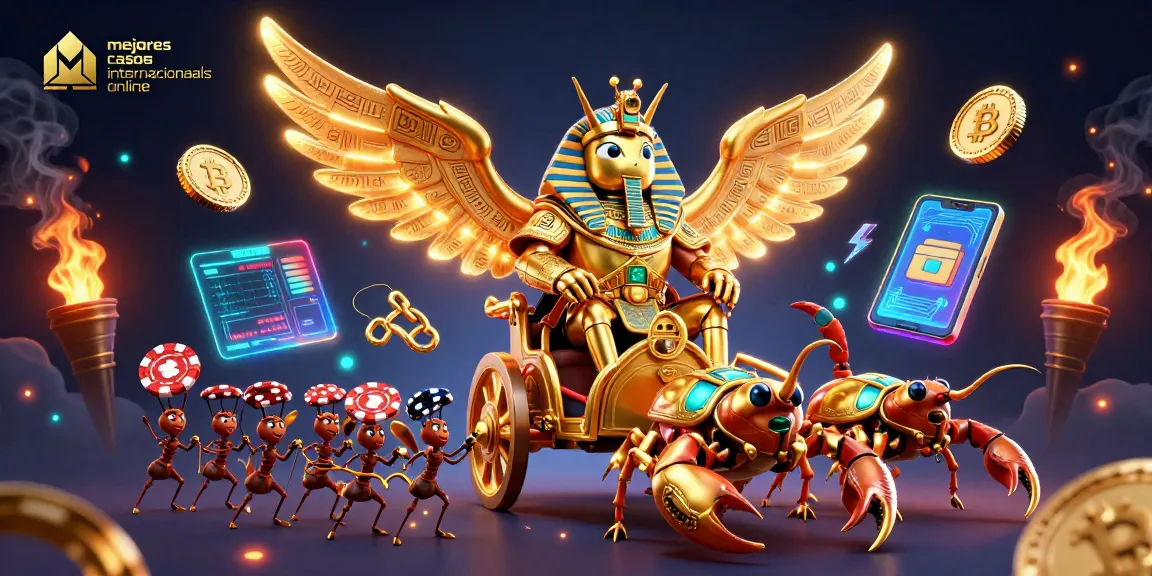 Gana en los mejores casinos internacionales online con esta vibrante ilustración 3D llena de acción.
