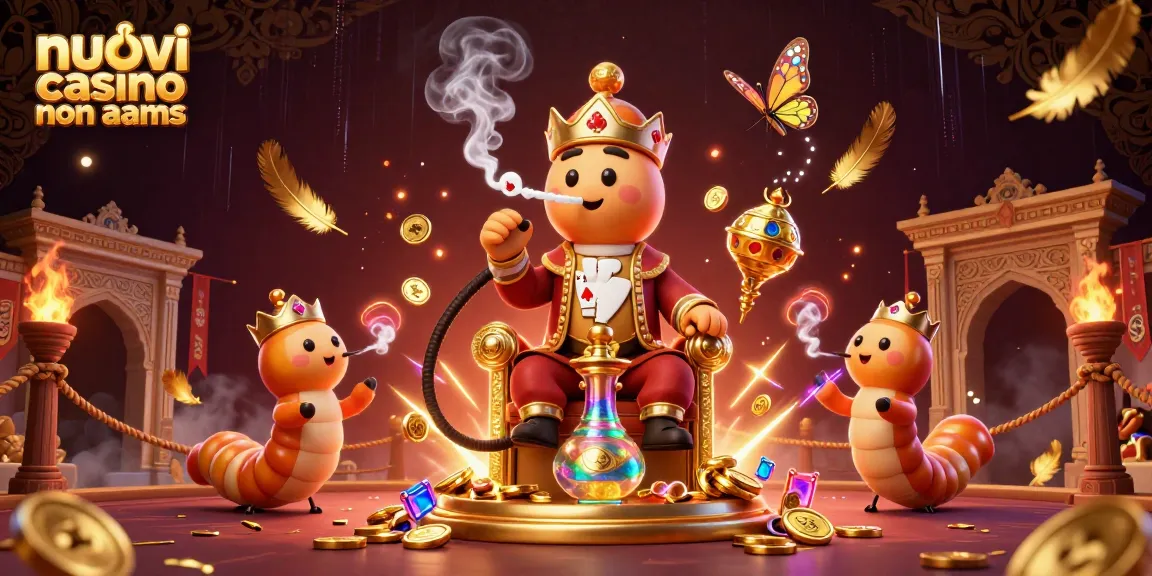 Giocando nei nuovi casino non AAMS con un maestro narghilè e simboli di poker, atmosfera fantastica.