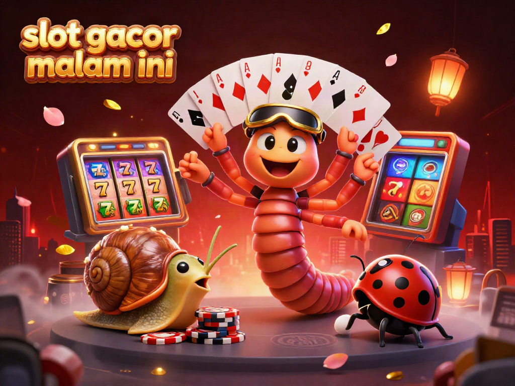 Slot gacor malam ini menampilkan dealer kartun dan simbol jackpot dalam ilustrasi 3D yang memikat.