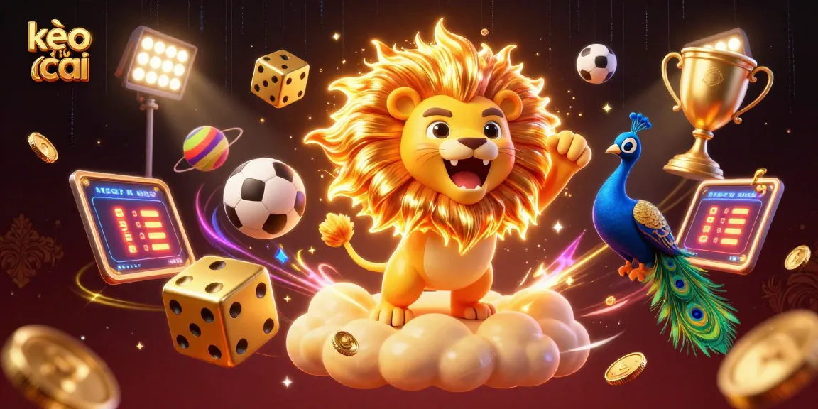Experience the thrill of kèo nhà cái with dynamic sports elements and an engaging atmosphere in this 3D illustration.
