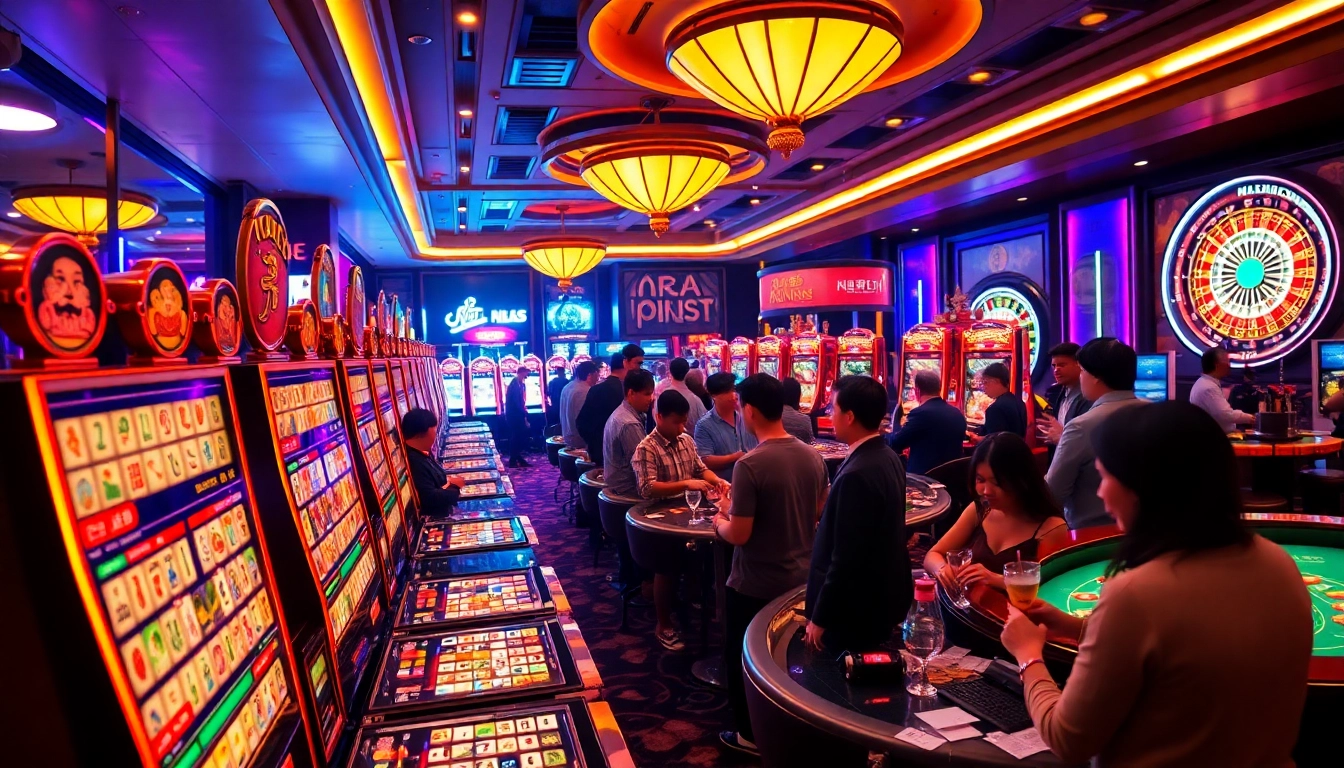 Experience mahjong ways 2 slot excitement with players immersed in high-stakes gameplay at a vibrant casino.