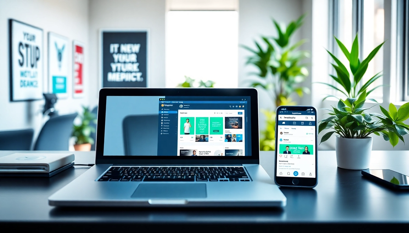 Optimize your Instagram presence with a professional Instagram smm panel dashboard displayed in a vibrant office setting.