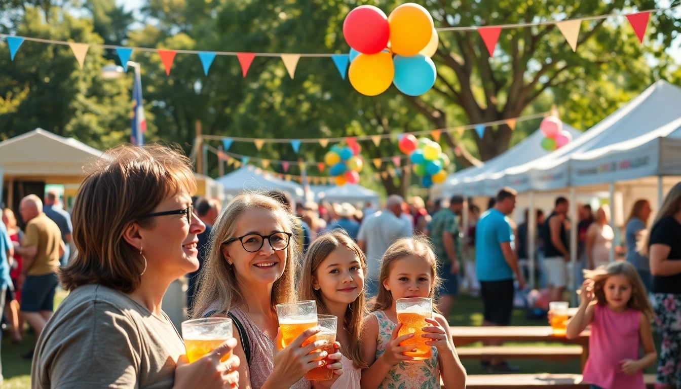 Celebrate Clarksburg events with families enjoying a lively outdoor festival in a sunny park.