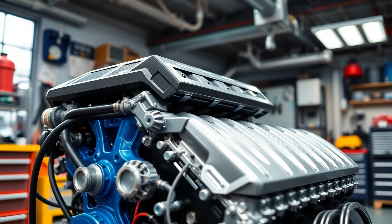 Showcasing Approved Engines in a modern workshop, emphasizing high-performance automotive technology.
