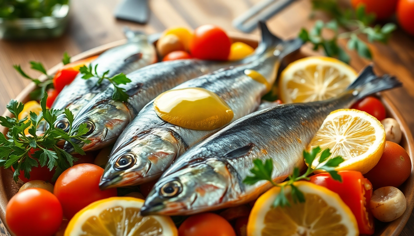 Disfruta de omega 3 sardianas con un acompañamiento fresco y saludable en un hermoso plato.