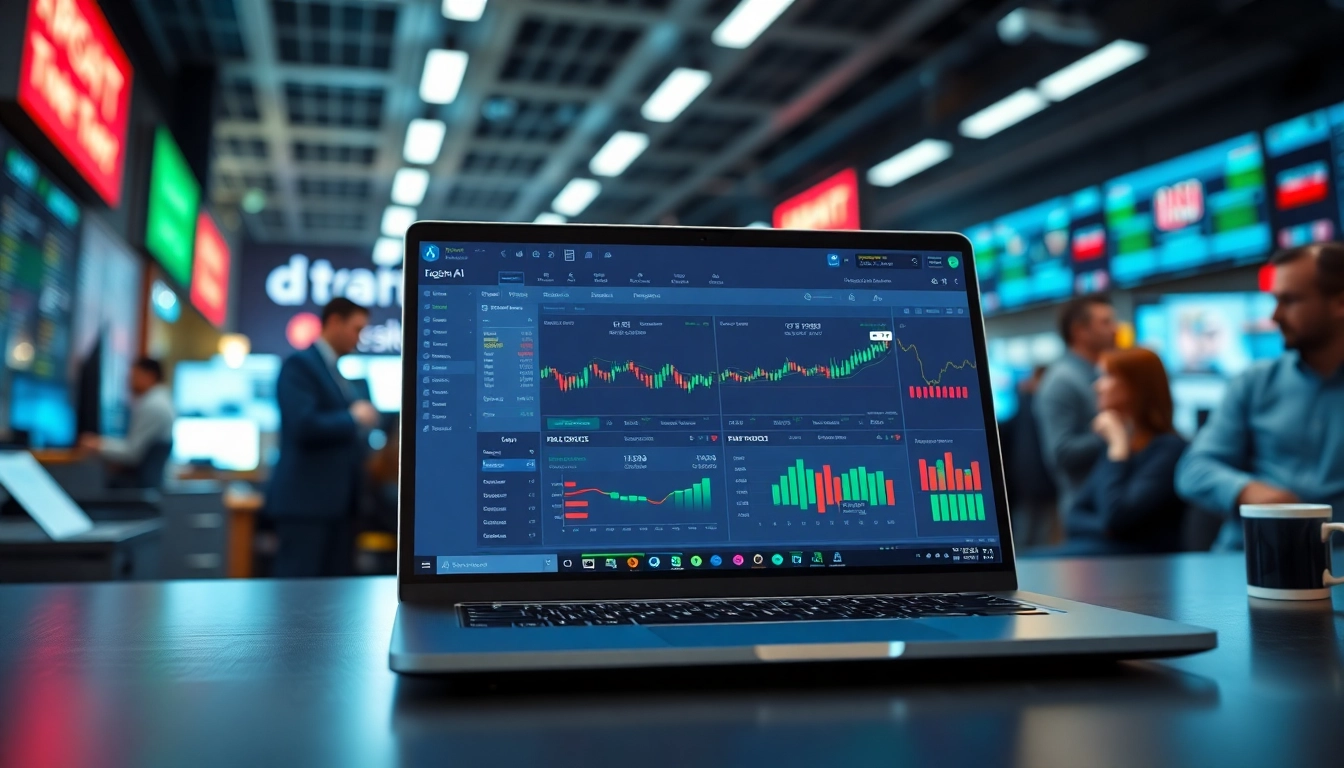 Analyze stock market trends with AI trading bot displayed on a modern laptop