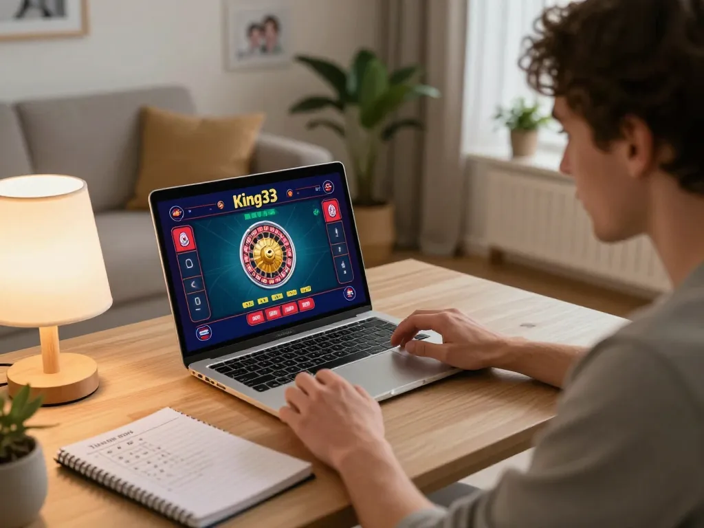 Player engaging on King33 online casino with live roulette game