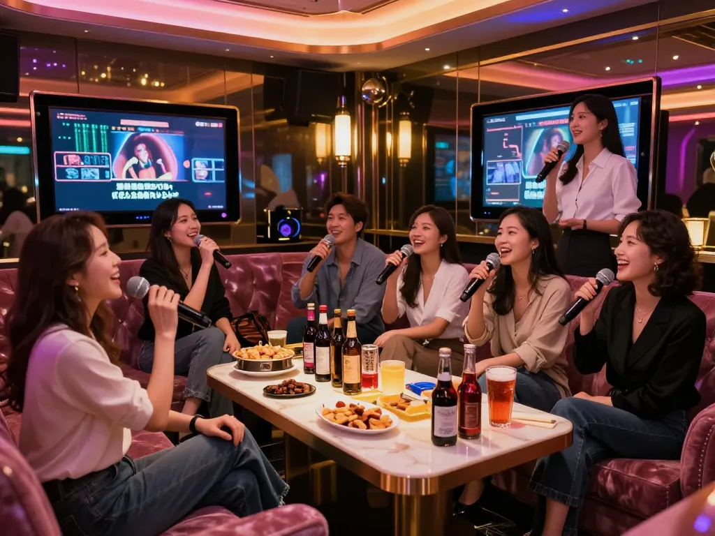 Experience vibrant nightlife at https://www.gangnamtune.com with friends at a luxurious karaoke venue.