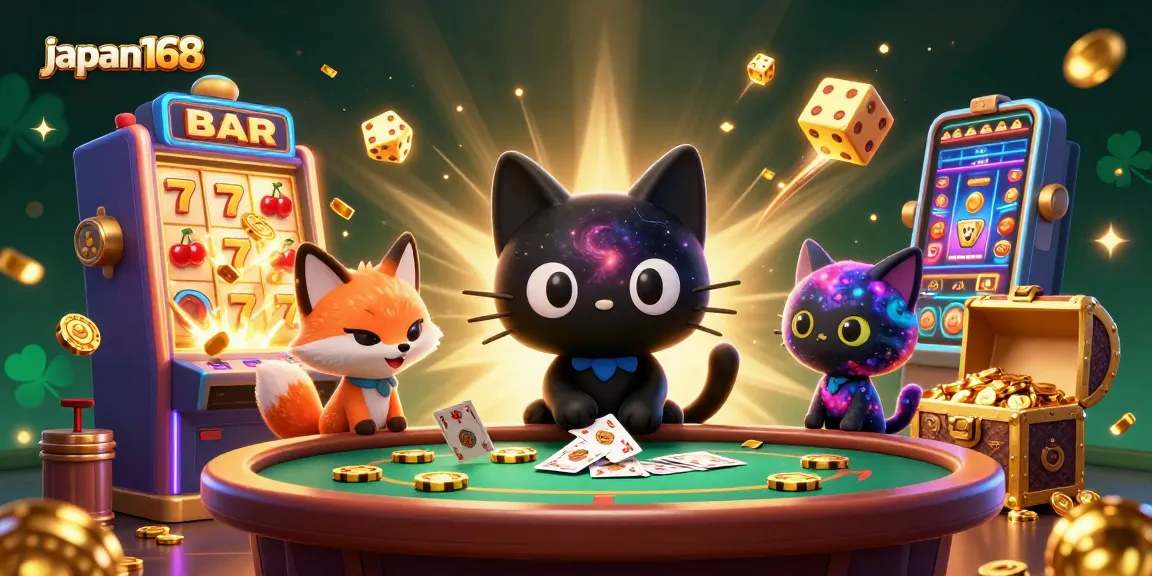 Experience the excitement of japan168 at a cosmic casino with colorful characters and jackpot elements.