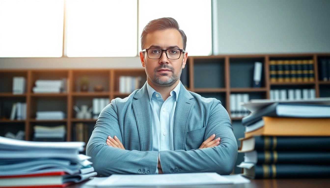San Antonio truck accident lawyer demonstrating professionalism in an office setting with legal resources.