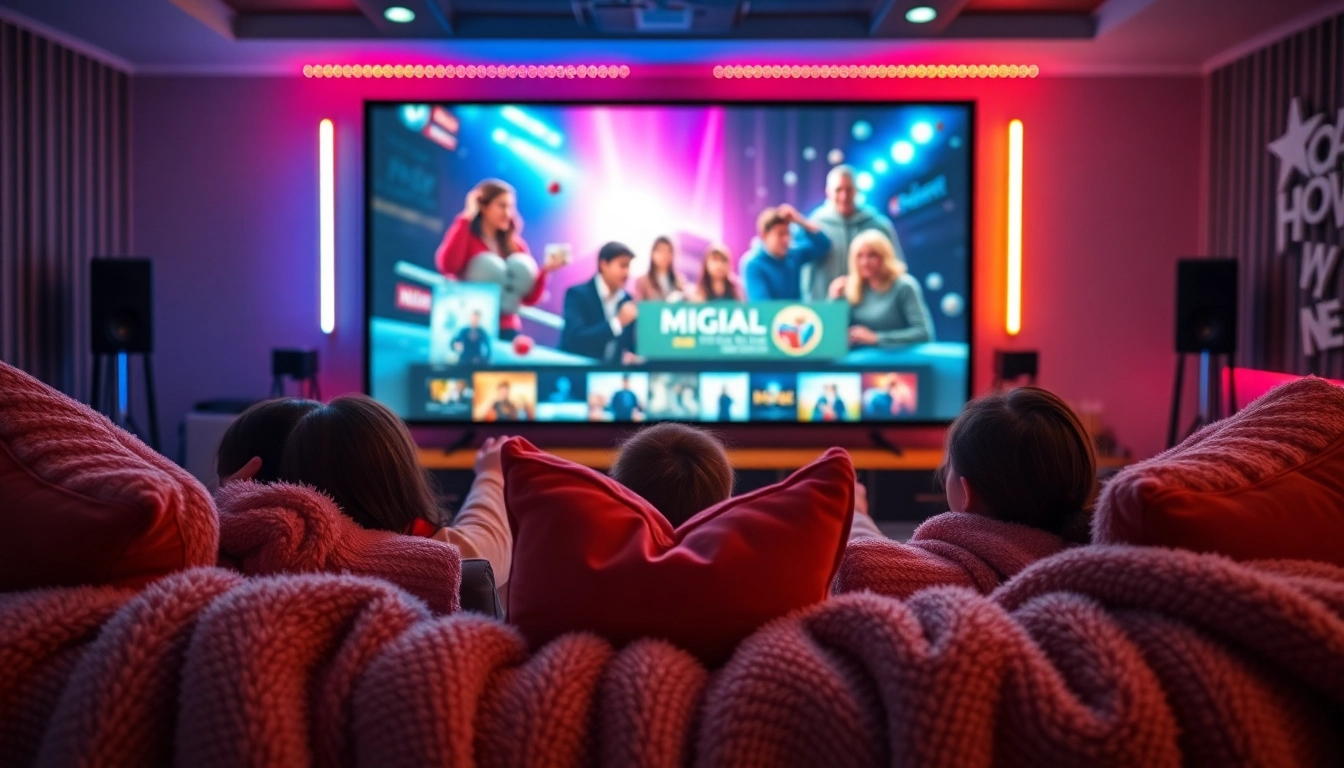 Enjoy ดูหนังออนไลน์ in a cozy home theater with soft lighting and inviting ambiance.
