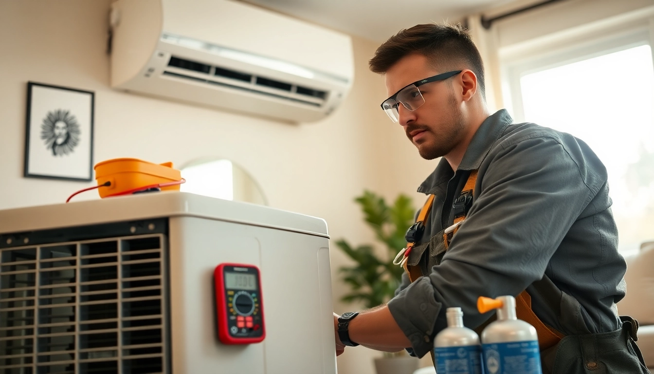 HVAC Repair Tampa professional technician working on air conditioning repair in a residential home.