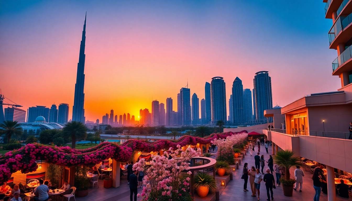 Experience the beauty of Dubai's skyline at sunset while you Explore Dubai's vibrant streets.