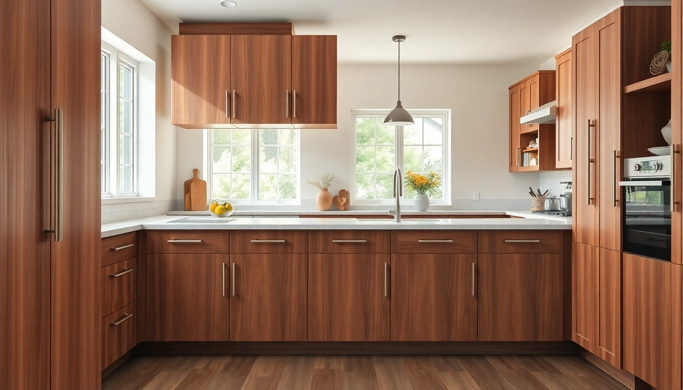 Cabinet Refacing Clearwater FL showcasing before and after results in a modern kitchen.