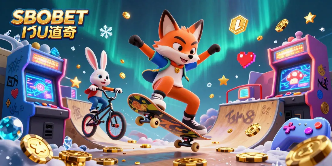 Experience SBOBET เว็บตรง with vibrant characters in a dynamic casino-themed 3D illustration.