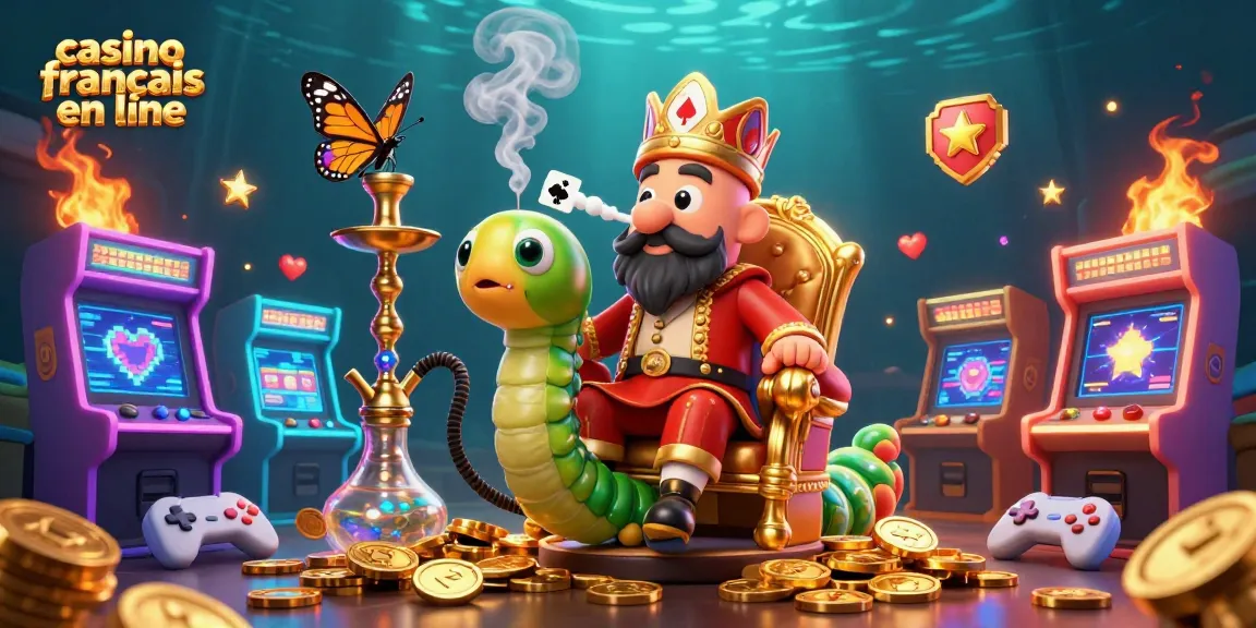 Profitez de l'expérience de jeu avec le casino français en ligne, illustré par un personnage coloré et dynamique.