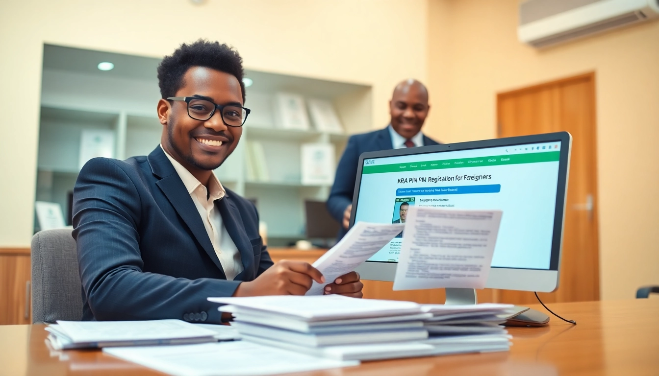 KRA PIN Registration for Foreigners process in a Kenyan government office with required documents.