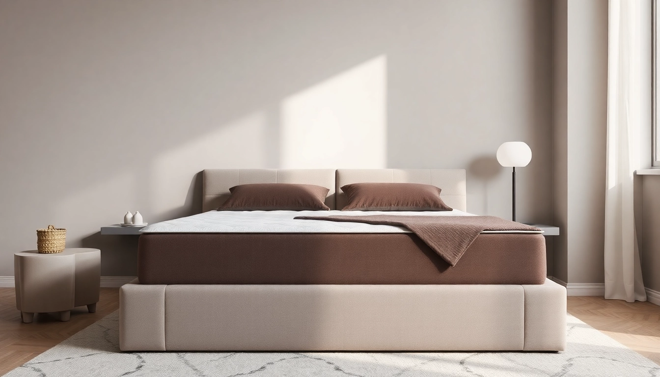 Materasso matrimoniale di alta qualità, progettato per garantire comfort e supporto, evidenziato su un letto minimalista.