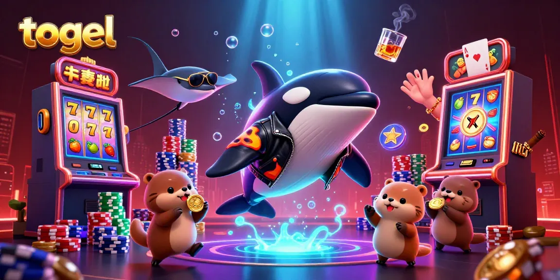 Engage in the excitement of togel amidst vibrant casino elements and lively characters.
