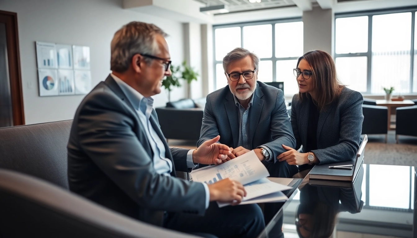 Client consultation with a financial advisor hampton va, showcasing professionalism and trust in a modern office.
