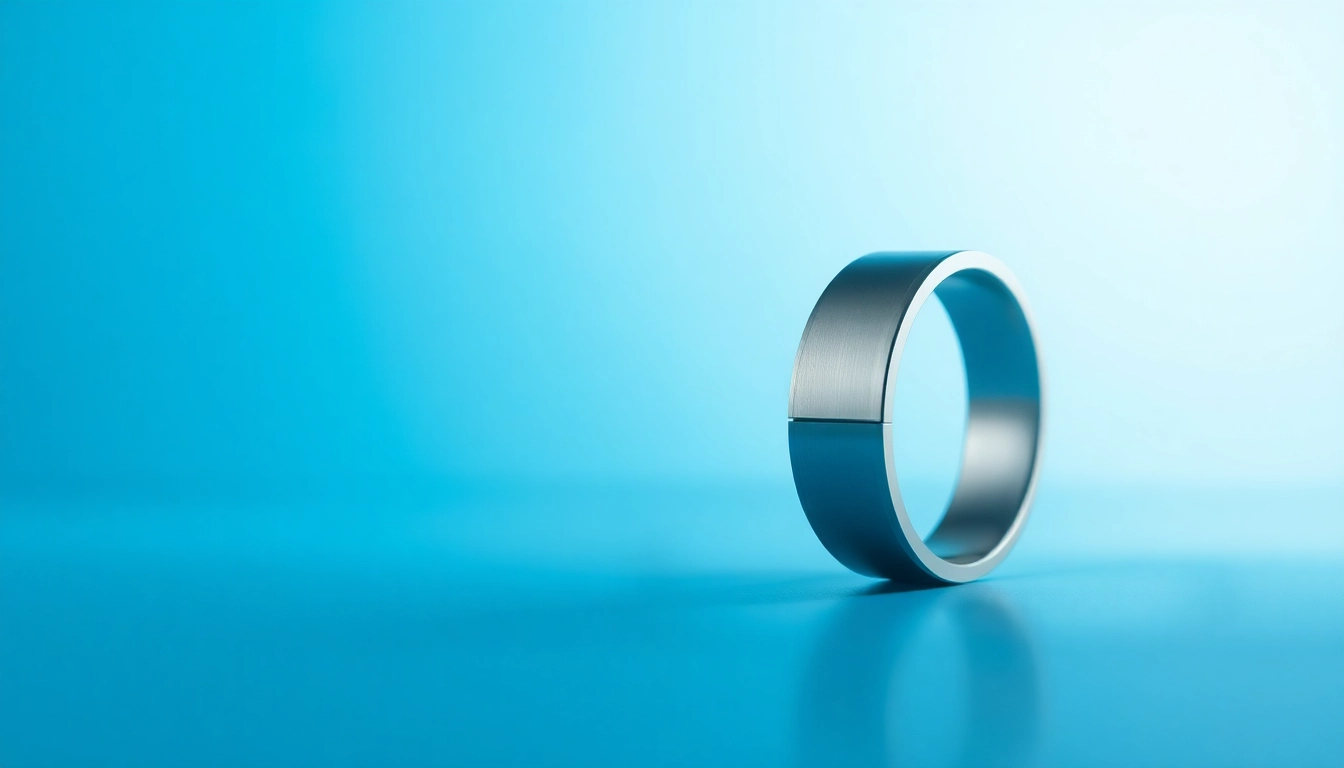 Showcase the Smart Health Ring highlighting its sleek design and features.