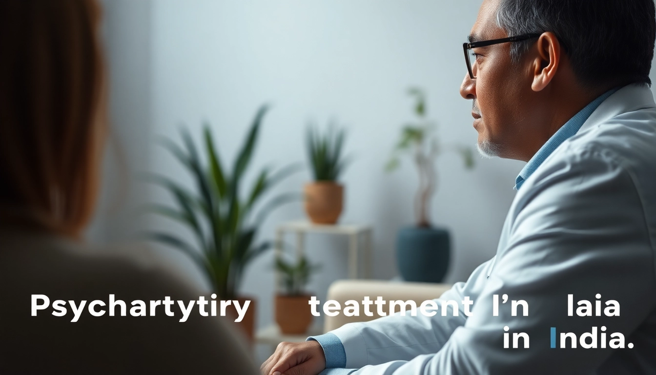 Engaging psychiatric treatment in India, highlighting a comforting consultation environment.