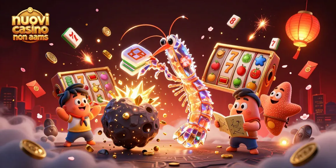 Visualizza i nuovi casino non AAMS mentre il gamberetto samurai sconfigge un asteroide, ricoprendo l'area di gemme d'oro.