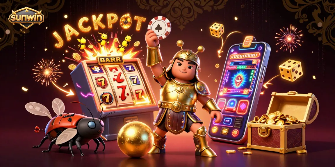 Sunwin beats the odds with its cartoon characters celebrating a jackpot in an exhilarating 3D casino scene.