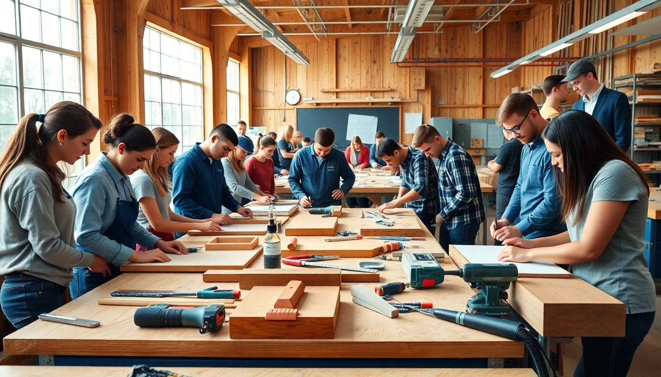 Students in a dynamic Trade School Tennessee workshop honing their skills in various trades.