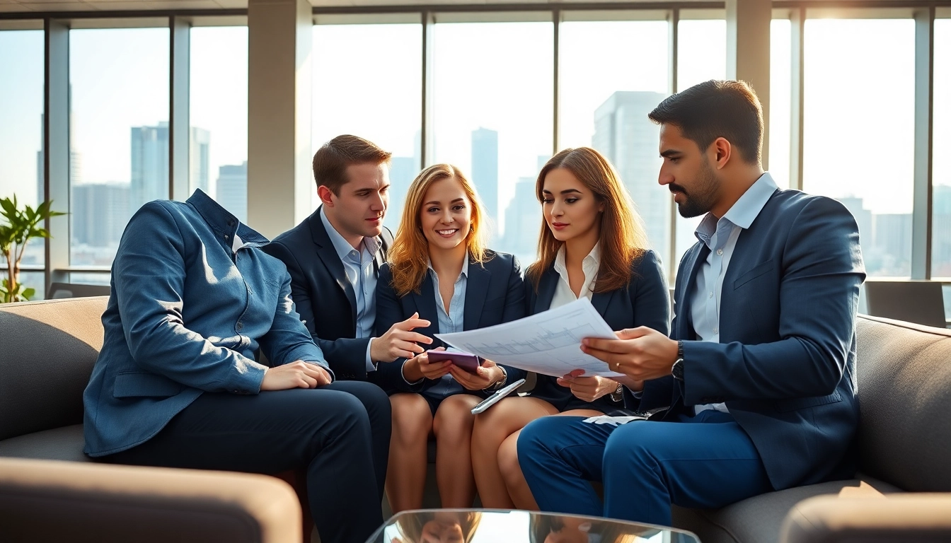 Diskussion über Finanzstrategien auf https://zukunftkapital.de in einem modernen Büro mit Stadtblick.