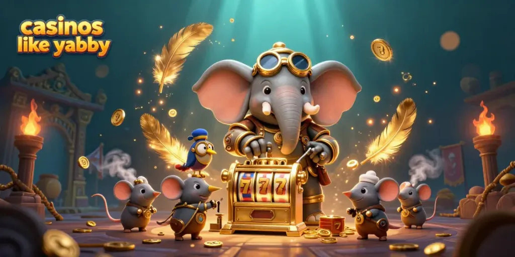 Experience dynamic gaming action in casinos like yabby with a colorful, steampunk-themed 3D scene.