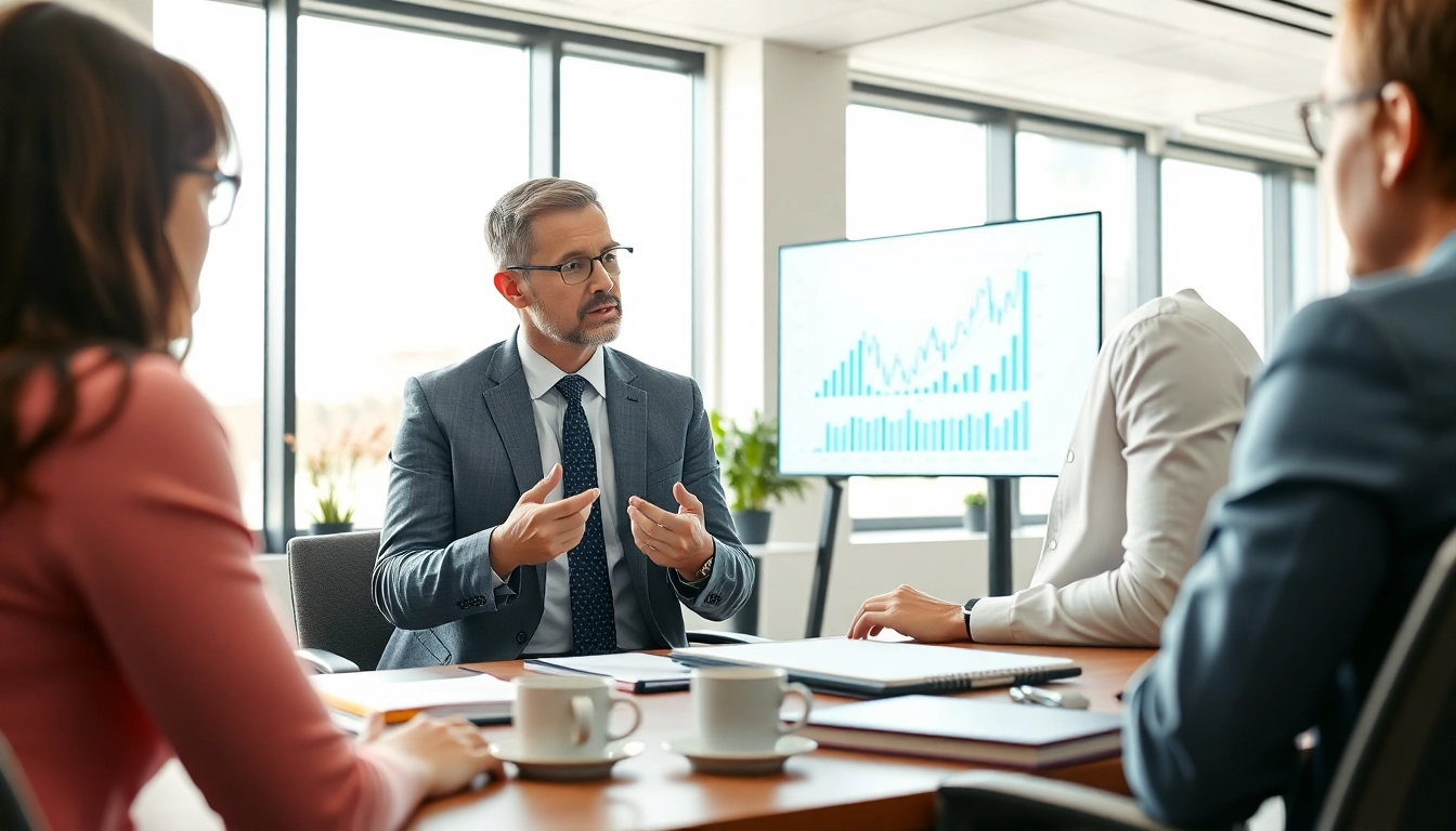 Visualize long-term consequences of not learning to save money illustrated by a financial advisor engaging with clients.