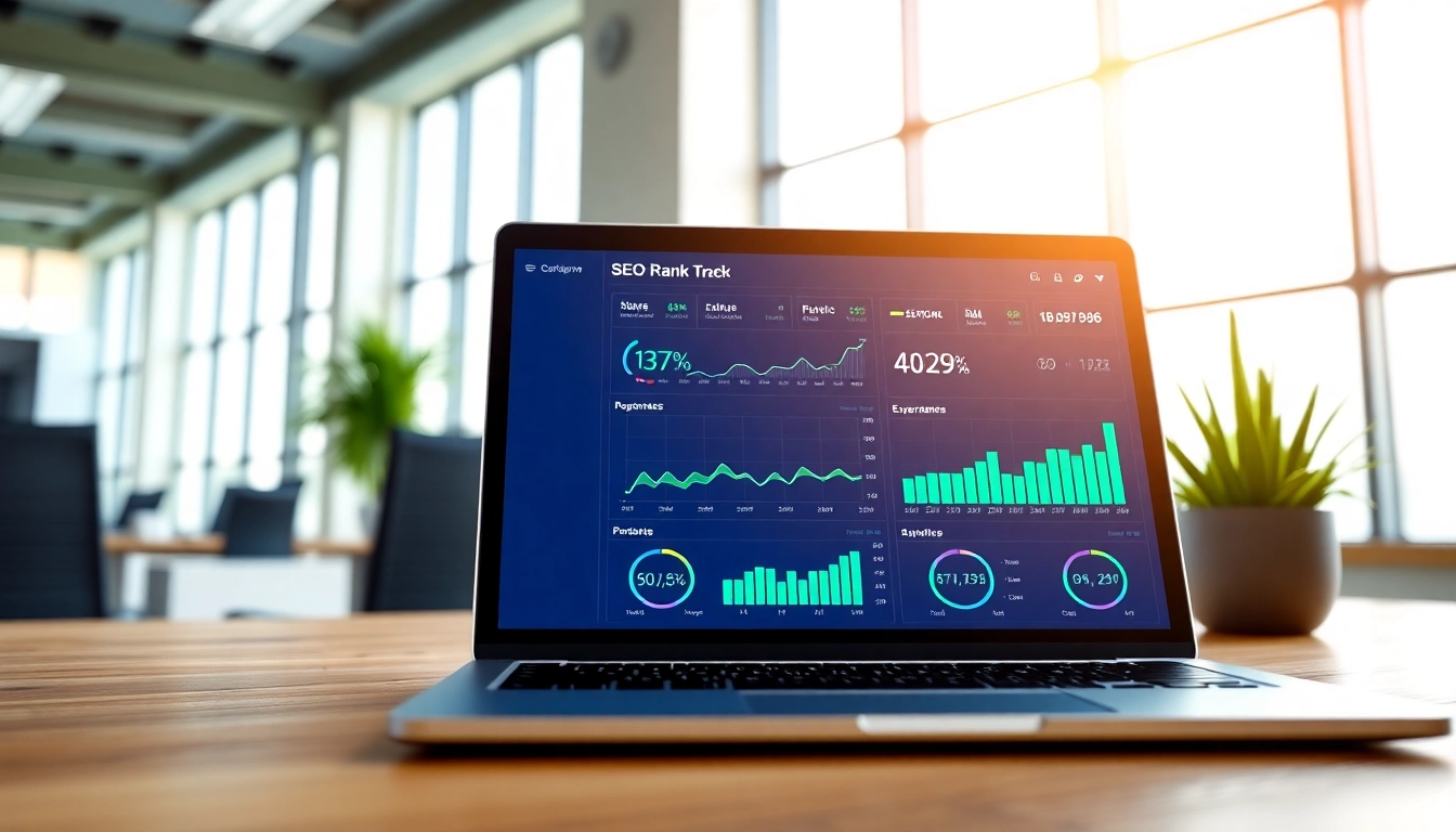 Visual representation of SEO Rank Tracker metrics on a digital dashboard, showcasing insightful analysis.
